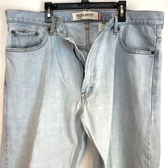 Levi's 505 Jeans Men's W40 L30 Blue Denim Regular Fit Straight Leg Light Wash - Picture 8 of 16